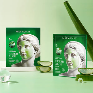 MARY&MAY Vegan Collagen Fresh Aloe Mask 30g x4